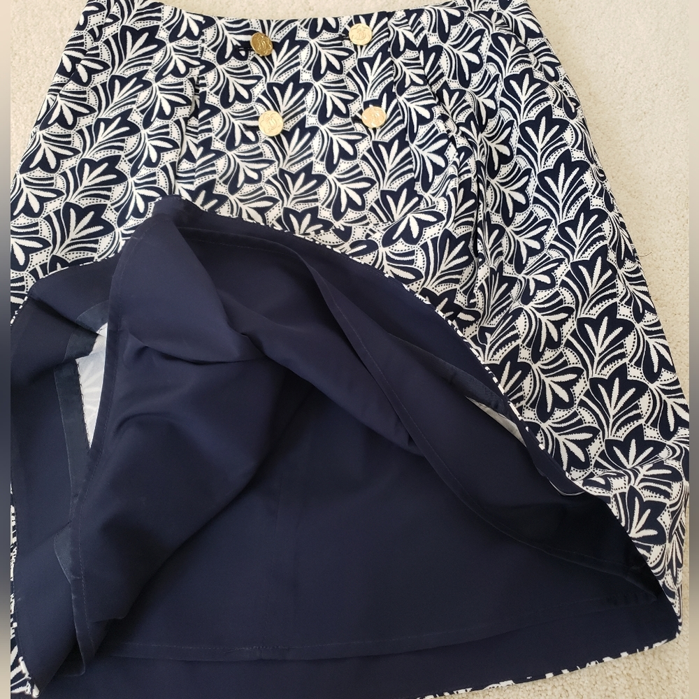 Draper James Blue/White Patterned Skirt sz2 - Picture 10 of 12